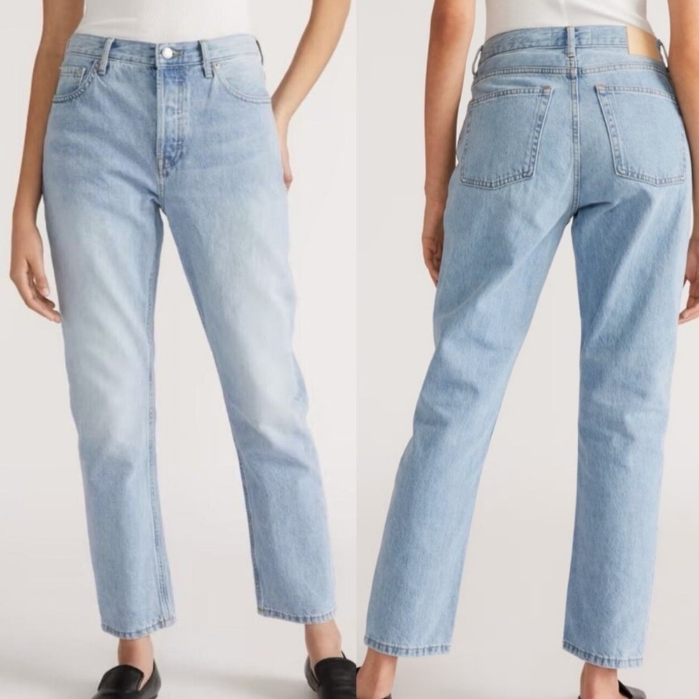 EVERLANE The 90s Cheeky Light Wash Straight Leg 100% Organic Cotton Jeans